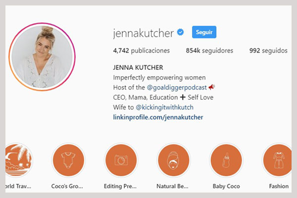 Jenna Kutcher cuenta de instagram
